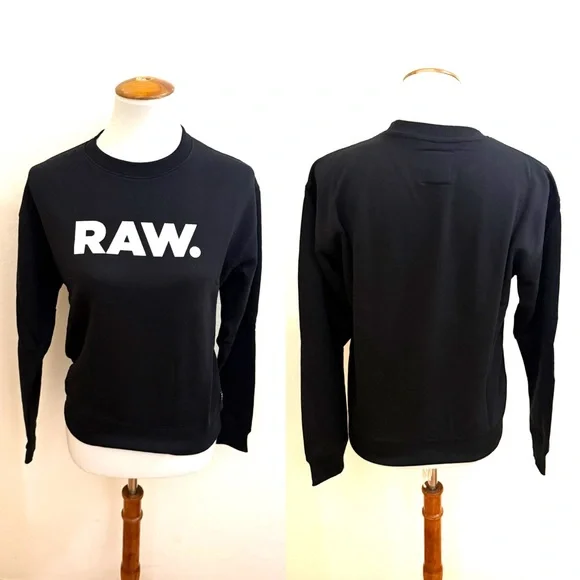 G-Star Black Sweatshirt with White Logo - Picture 2 of 3